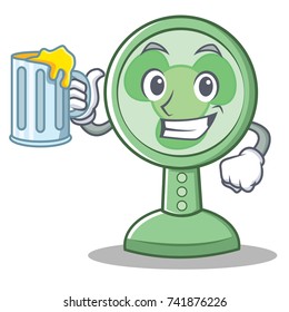 With juice fan character cartoon style