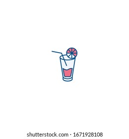 Icono de contorno relleno de jugo vectorial - vaso de zumo de naranja