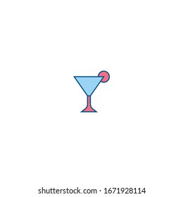 Juice filled outline icon vector - glass of orange juice