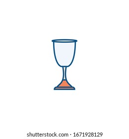 Juice filled outline icon vector - glass of orange juice