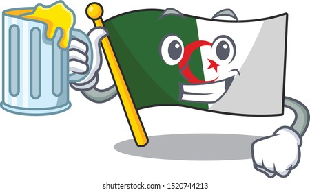 With juice flag algeria in the character shape