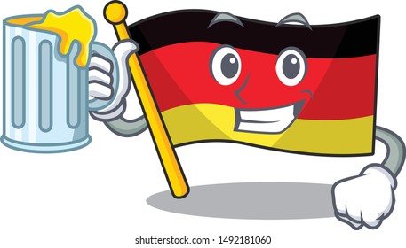 With juice flag germany cartoon formed with character