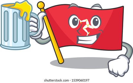 With juice flag isle of man isolated cartoon