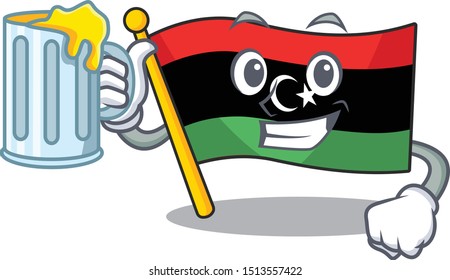 With juice flag libya is flying cartoon pole