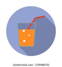 juice flat long shadow icon. Simple color vector of summer icons for ui and ux, website or mobile application