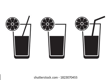 Juice flat vector icon. Cocktail flat vector icon