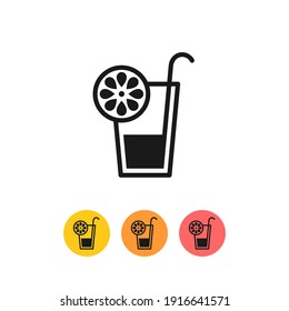 Juice flat vector icon. Cocktail flat vector icon