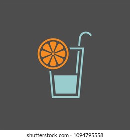 Juice flat vector icon. Lemonade flat vector icon. Cocktail flat vector icon