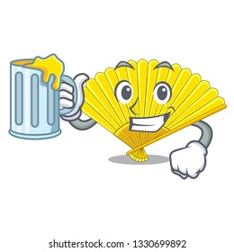 With juice folding fan the shape wooden mascot
