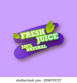 Juice fresh fruit blot. Blueberry label. Icon concept. Design sticker. Vector illustration. 