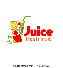 Juice Fresh Fruit Logo Drink Stock Vector (royalty Free) 2103899264 