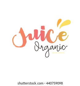 Juice fresh logo vector template, Hand drawn letter.