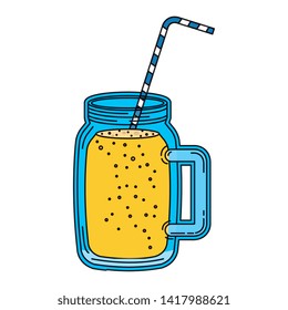 juice fruit beverage jar with straw