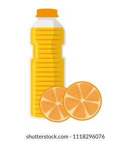 juice fruit bottle with oranges