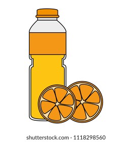 juice fruit bottle with oranges
