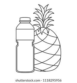 juice fruit bottle with pineapple