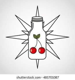 juice fruit bottle silhouette icon vector illustration design