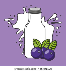 juice fruit bottle silhouette icon vector illustration design