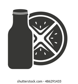 juice fruit bottle silhouette icon vector illustration design