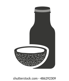 juice fruit bottle silhouette icon vector illustration design