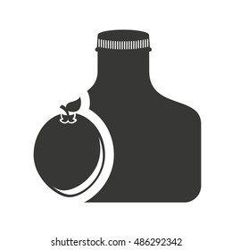 juice fruit bottle silhouette icon vector illustration design
