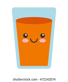 juice fruit character isolated icon vector illustration design kawaii