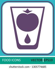 Juice, fruit drink. Vector Icon