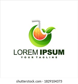 juice fruit gradient logo design