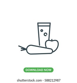 Juice and fruits icon vector
