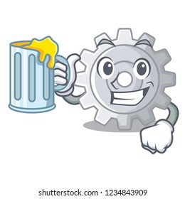 With juice gear settings mechanism on mascot shape