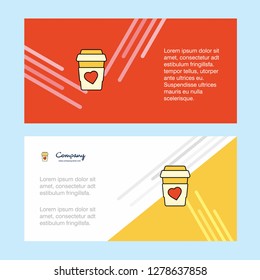 Juice glass abstract corporate business banner template, horizontal advertising business banner.