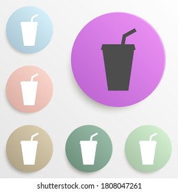 juice in a glass badge color set. Simple glyph, flat vector of web icons for ui and ux, website or mobile application