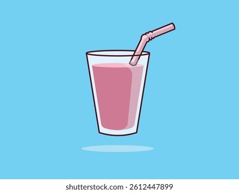 juice in glass beverage icon flat design illustration