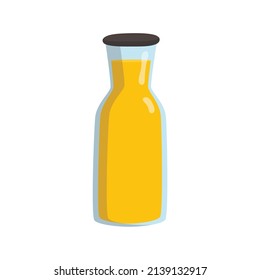 Juice in a glass bottle. Vector illustration. EPS 10.