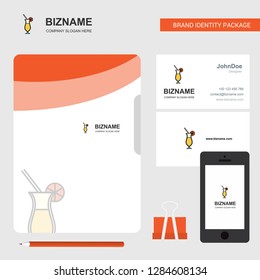 Juice glass  Business Logo, File Cover Visiting Card and Mobile App Design. Vector Illustration