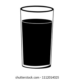 Juice in glass cup in black and white