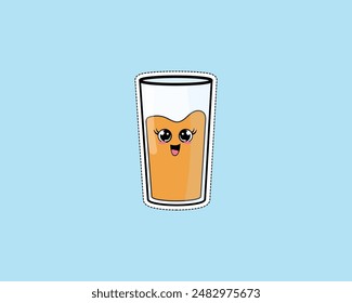 Juice Glass cute icon vector design