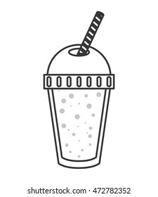 juice glass drinking straw drink beverage fresh icon. Flat and isolated design. Vector illustration