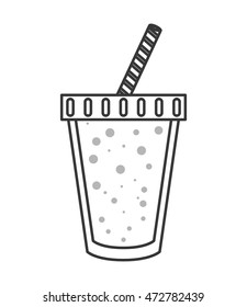 juice glass drinking straw drink beverage fresh icon. Flat and isolated design. Vector illustration