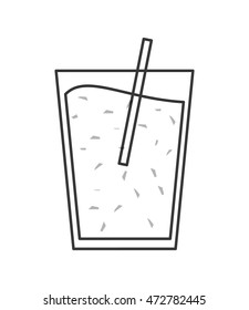 juice glass drinking straw drink beverage fresh icon. Flat and isolated design. Vector illustration