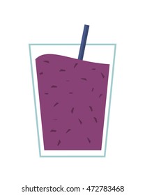 juice glass drinking straw drink beverage fresh icon. Flat and isolated design. Vector illustration