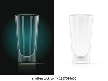 Juice glass. Drinks glassware in dark and white background. Fruit beverage. Isolated. EPS10 vector illustration.