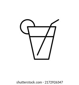 juice glass editable stroke icon, Smart stroke icon
