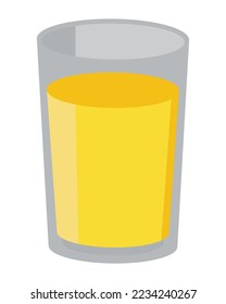 icono de vidrio de jugo plano aislado