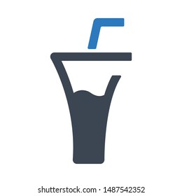 Juice glass flat vector icon