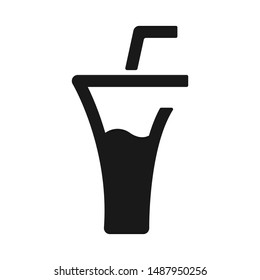 Juice glass flat vector icon