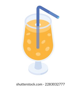 Juice glass icon designed in a 3d style 