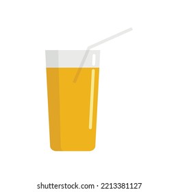 Juice glass icon. Flat illustration of Juice glass vector icon isolated on white background