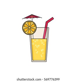 Juice glass icon. Flat icon vector illustration