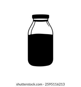 Juice glass icon silhouette vector illustration on white background
